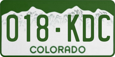 CO license plate 018KDC