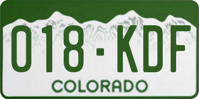 CO license plate 018KDF