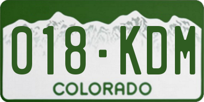 CO license plate 018KDM
