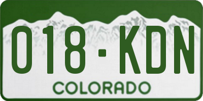 CO license plate 018KDN