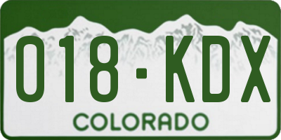 CO license plate 018KDX