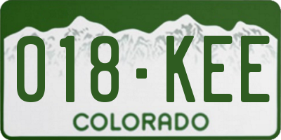 CO license plate 018KEE