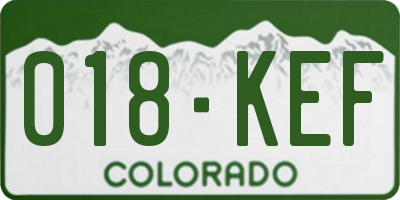 CO license plate 018KEF