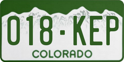 CO license plate 018KEP