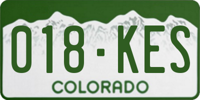 CO license plate 018KES