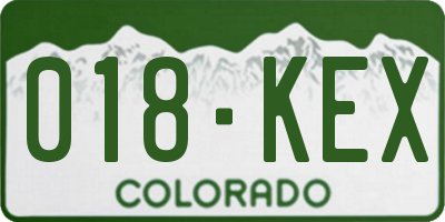CO license plate 018KEX