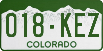 CO license plate 018KEZ