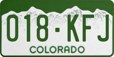 CO license plate 018KFJ