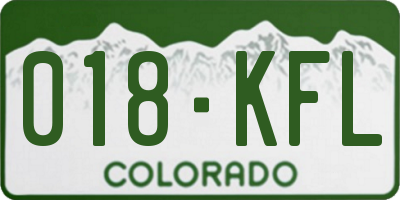 CO license plate 018KFL