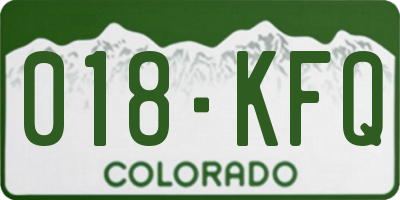 CO license plate 018KFQ