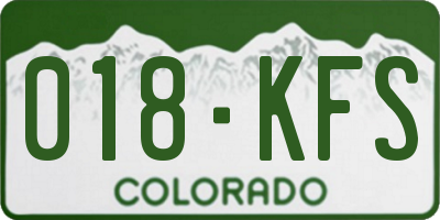 CO license plate 018KFS