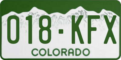 CO license plate 018KFX