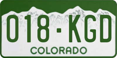 CO license plate 018KGD