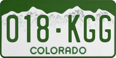 CO license plate 018KGG