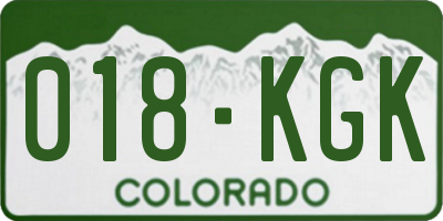CO license plate 018KGK