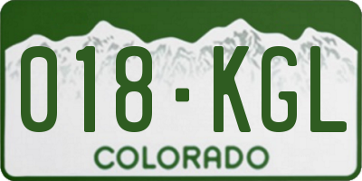 CO license plate 018KGL