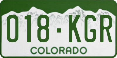 CO license plate 018KGR