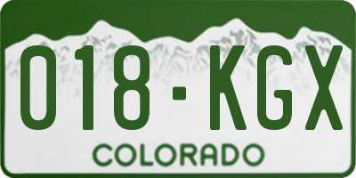 CO license plate 018KGX