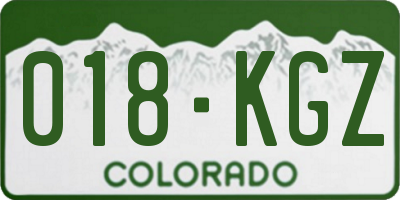 CO license plate 018KGZ