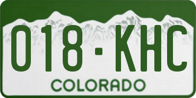 CO license plate 018KHC