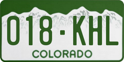 CO license plate 018KHL