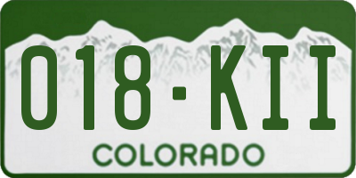 CO license plate 018KII