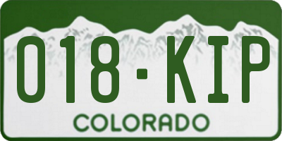 CO license plate 018KIP