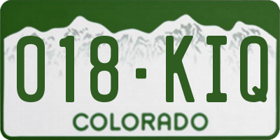CO license plate 018KIQ