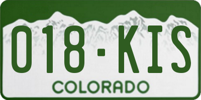 CO license plate 018KIS