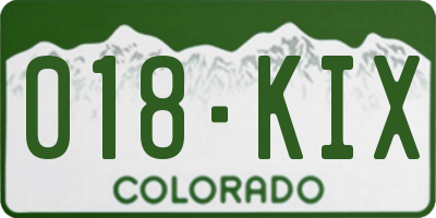CO license plate 018KIX