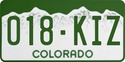 CO license plate 018KIZ