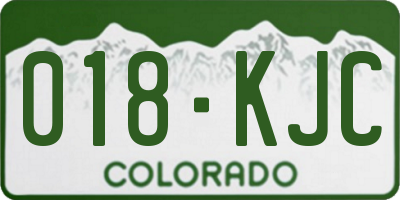 CO license plate 018KJC