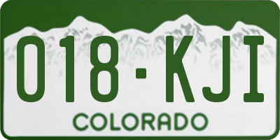 CO license plate 018KJI
