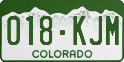 CO license plate 018KJM