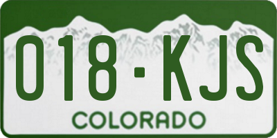 CO license plate 018KJS