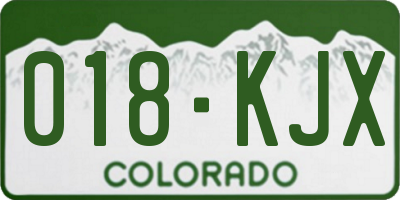 CO license plate 018KJX