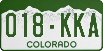 CO license plate 018KKA
