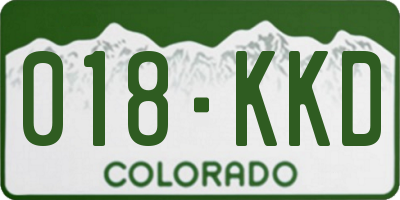 CO license plate 018KKD