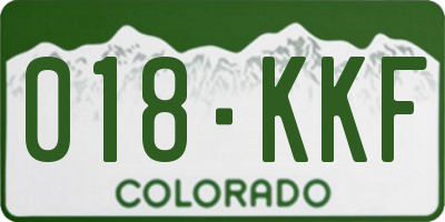CO license plate 018KKF
