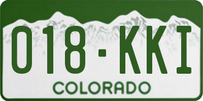 CO license plate 018KKI