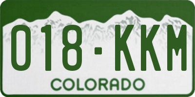 CO license plate 018KKM