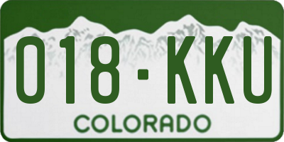 CO license plate 018KKU