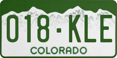 CO license plate 018KLE