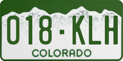 CO license plate 018KLH