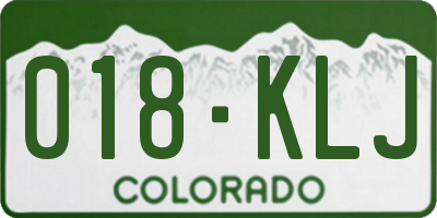 CO license plate 018KLJ
