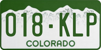 CO license plate 018KLP