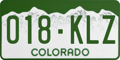CO license plate 018KLZ