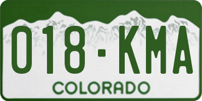 CO license plate 018KMA
