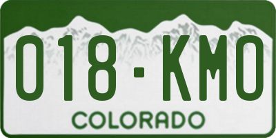 CO license plate 018KMO