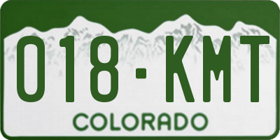 CO license plate 018KMT